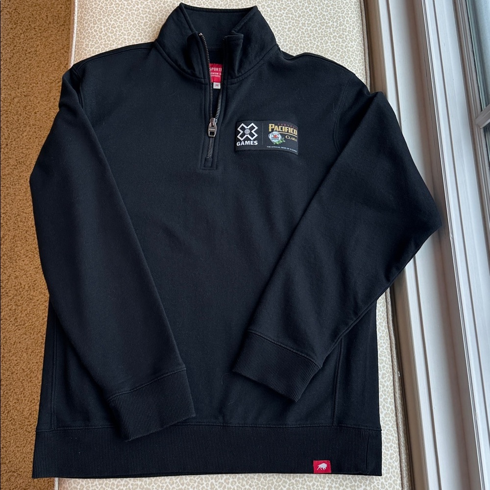Sportiqe X Games Pacifico Black Quarter-Zip Pullover size M